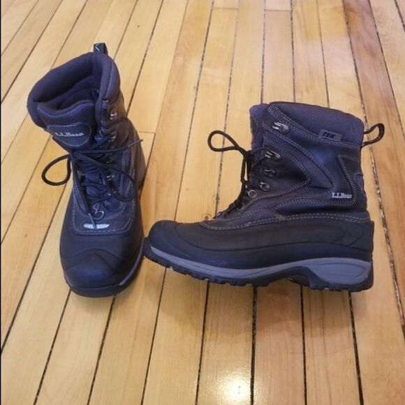 L.L.Bean Tek 2.5 Black Leather Waterproof Hiking PrimaLoft Mid Calf Boots 7 - Picture 10 of 10